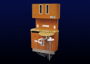X-Calibur BDS dental unit under shelf mount upper lower cabinets