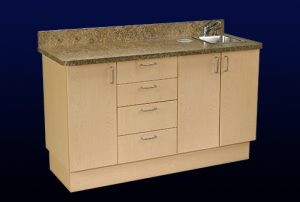 ECO3 Assistant’s Console dental cabinetry with right side sink facing right