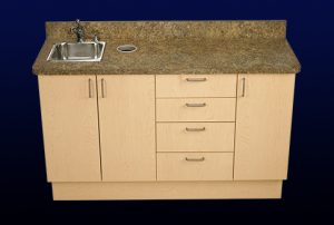 ECO3 Assistant’s Console dental cabinetry with left side sink