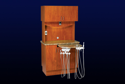 ECO6 Rear Treatment Console dental cabinet with tools