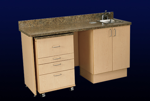ECO9 Mobile Cart dental cabinet facing right