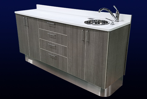 K-Series Side Cabinet dental cabinetry gray wood side view
